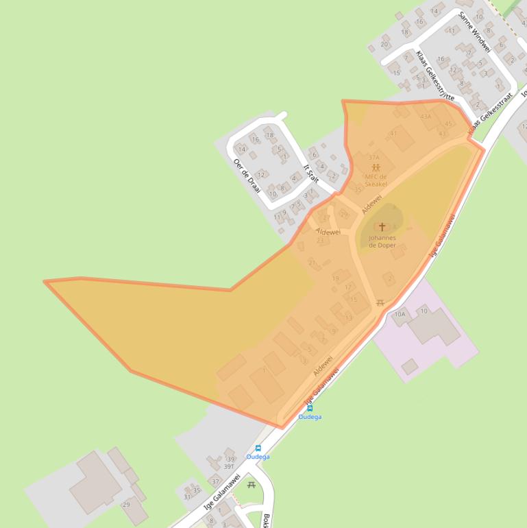 Kaart van postcodegebied 8582KX.