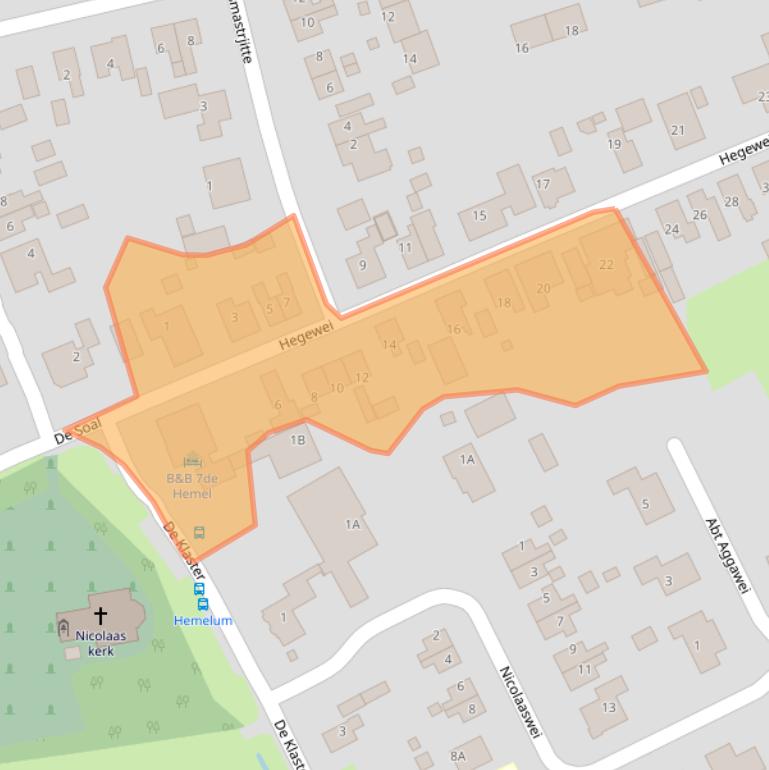 Kaart van postcodegebied 8584VJ.