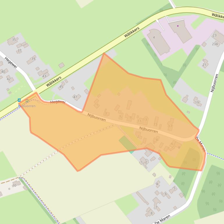 Kaart van postcodegebied 8584VM.