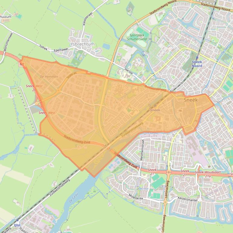 Kaart van postcodegebied 8601.