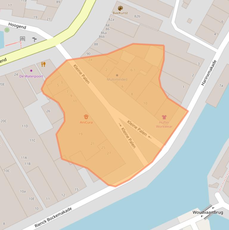 Kaart van postcodegebied 8601AB.