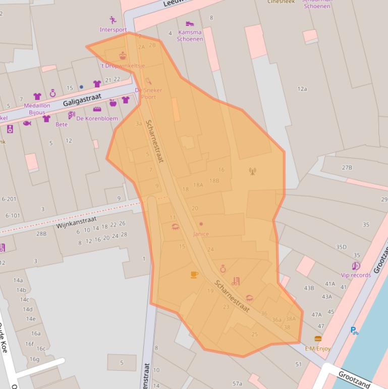 Kaart van postcodegebied 8601BB.