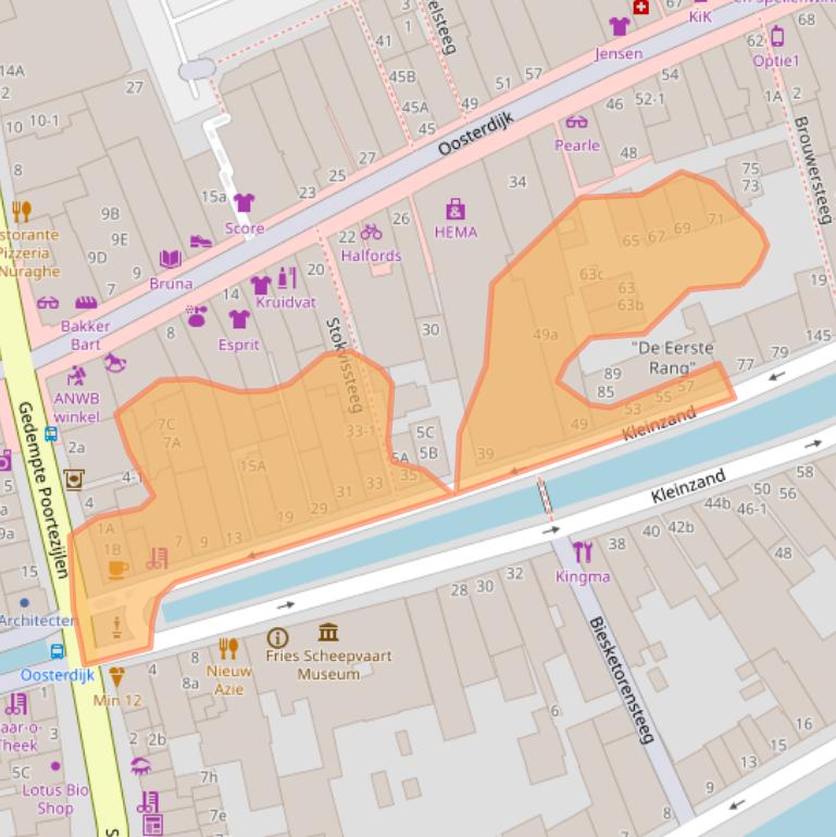 Kaart van postcodegebied 8601BE.