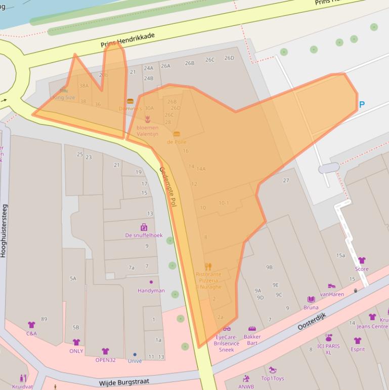 Kaart van postcodegebied 8601BZ.