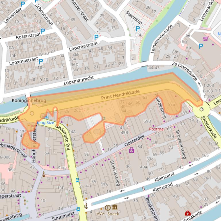 Kaart van postcodegebied 8601CB.