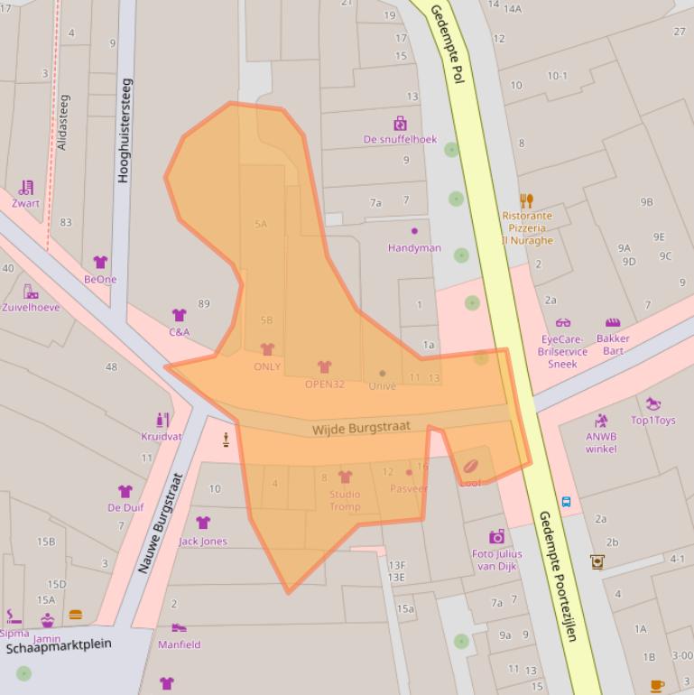 Kaart van postcodegebied 8601CC.