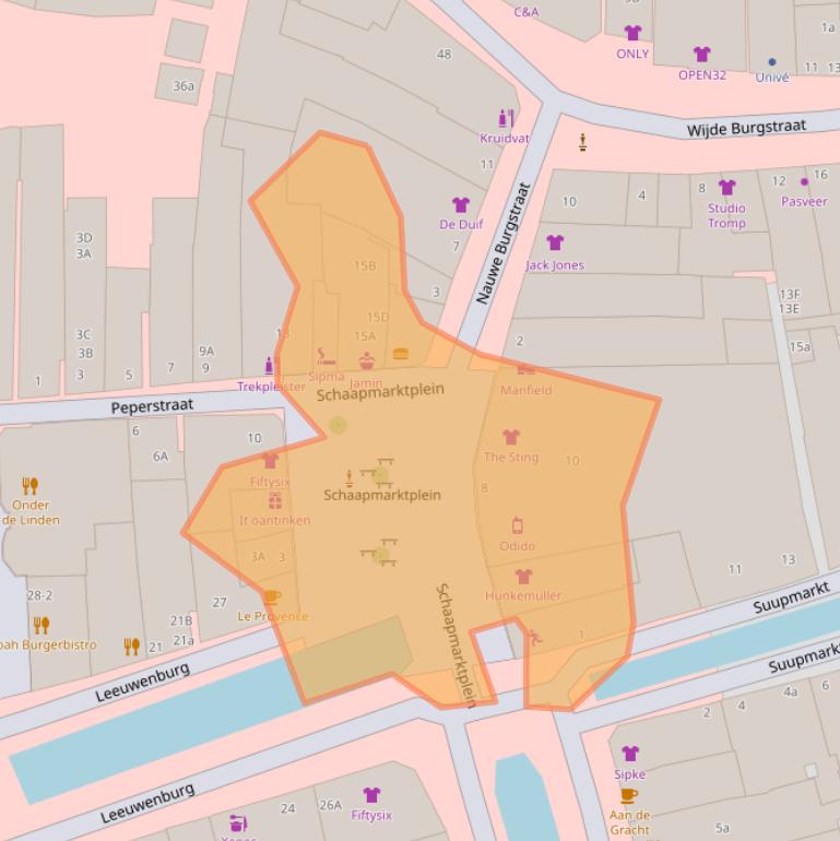 Kaart van postcodegebied 8601CE.