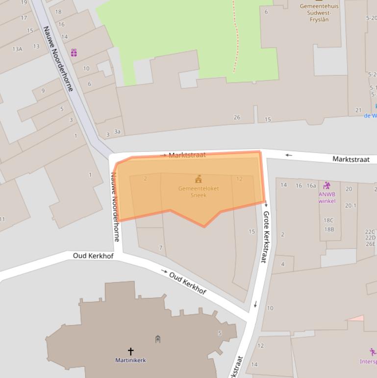 Kaart van postcodegebied 8601CT.