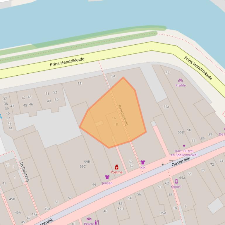 Kaart van postcodegebied 8601DB.