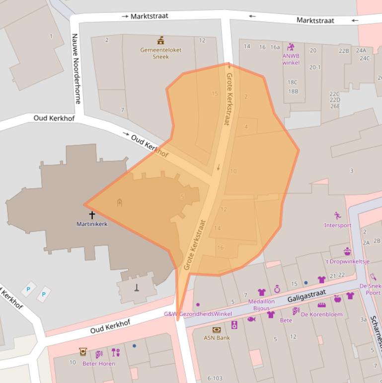 Kaart van postcodegebied 8601ED.