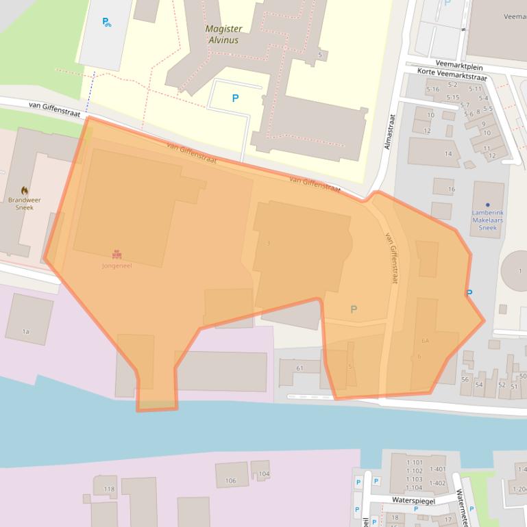 Kaart van postcodegebied 8601EX.