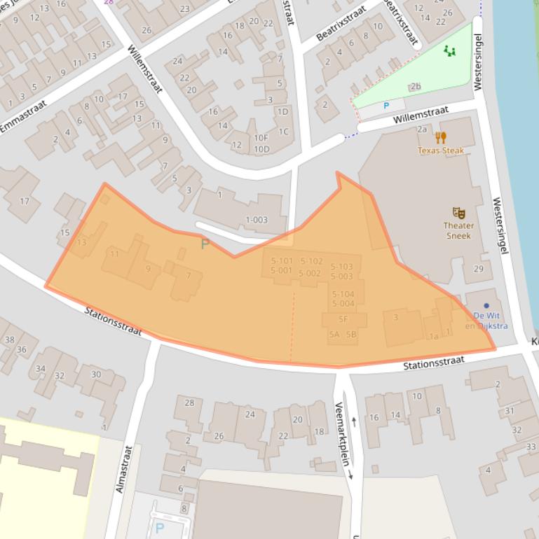 Kaart van postcodegebied 8601GB.