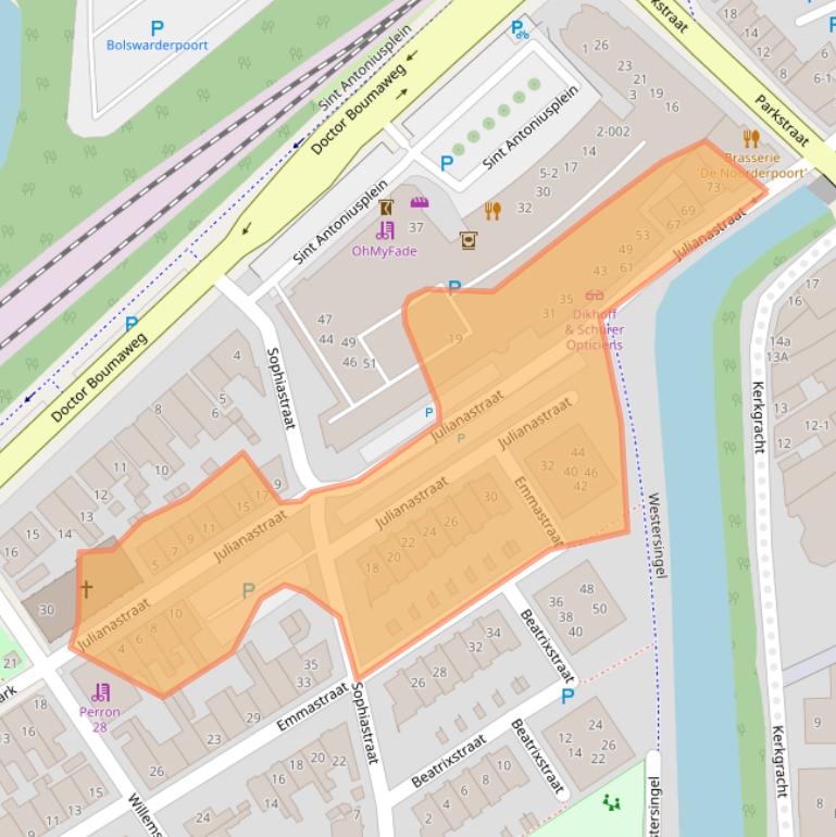 Kaart van postcodegebied 8601GP.