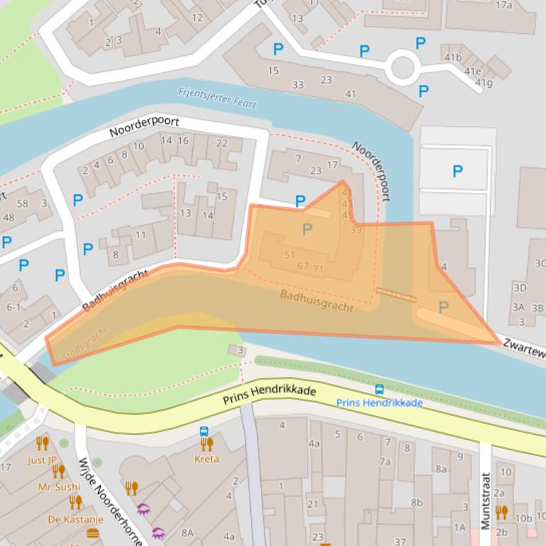 Kaart van postcodegebied 8601HB.
