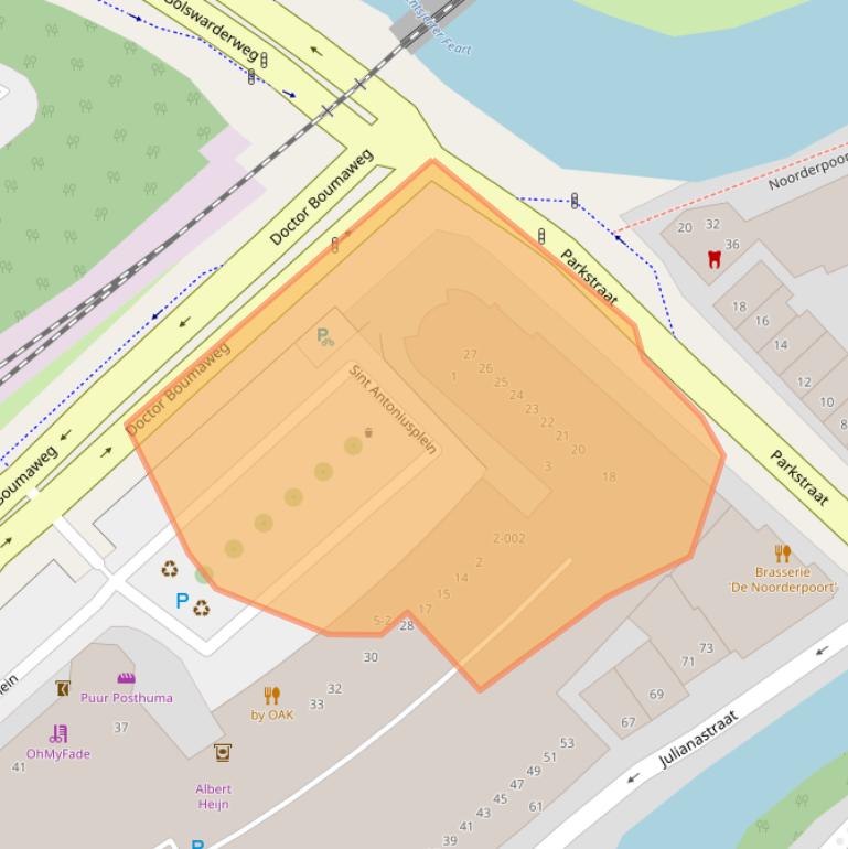 Kaart van postcodegebied 8601HJ.