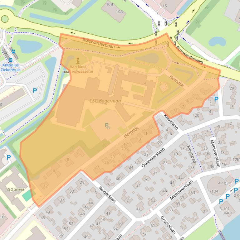 Kaart van postcodegebied 8601XH.