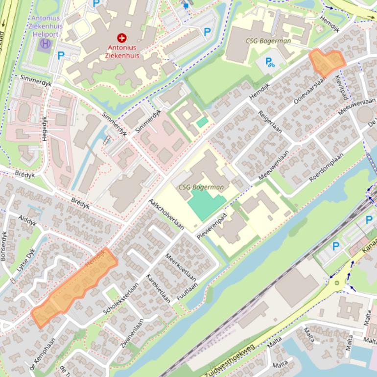 Kaart van postcodegebied 8601XK.