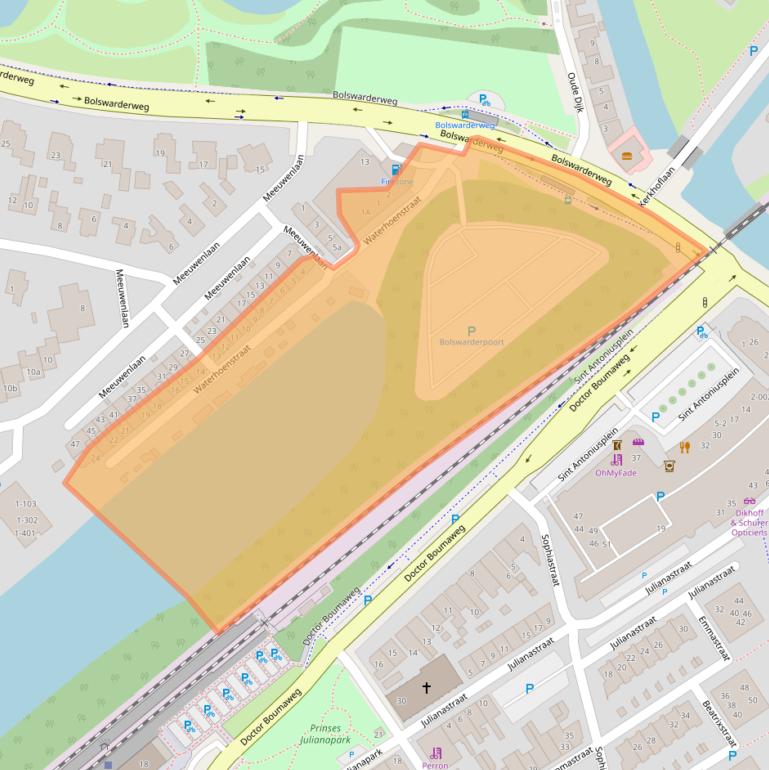 Kaart van postcodegebied 8601XT.