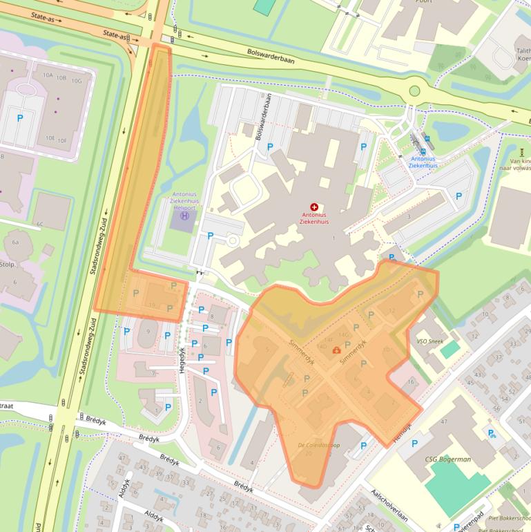 Kaart van postcodegebied 8601ZP.