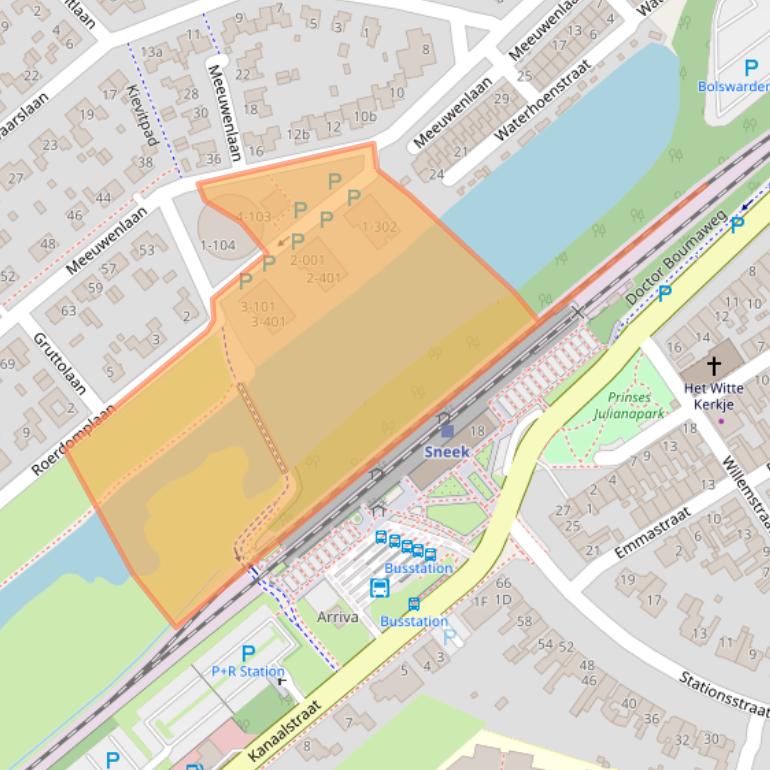 Kaart van postcodegebied 8601ZS.