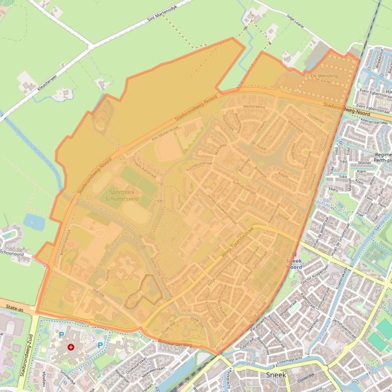 Kaart van postcodegebied 8602.