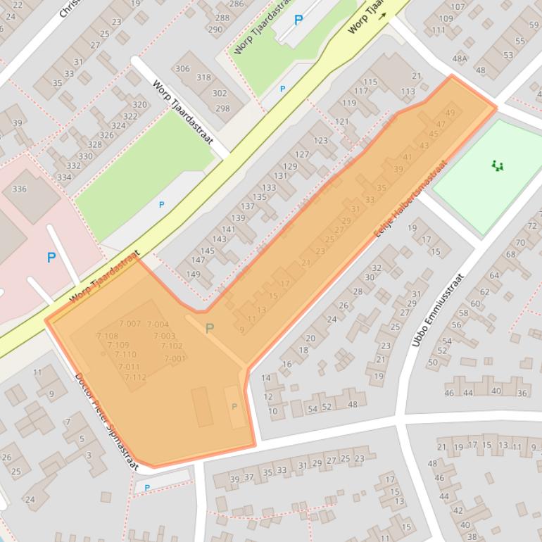 Kaart van postcodegebied 8602AG.