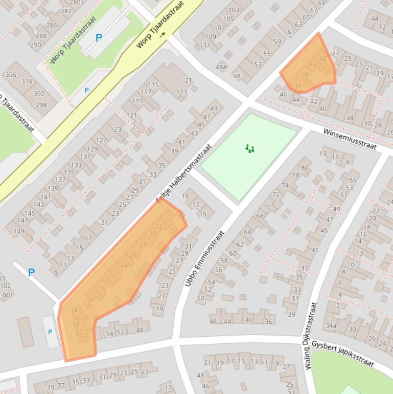 Kaart van postcodegebied 8602AK.