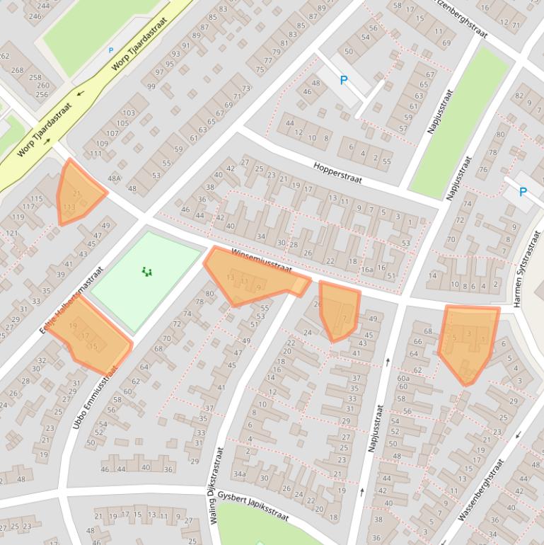 Kaart van postcodegebied 8602AM.