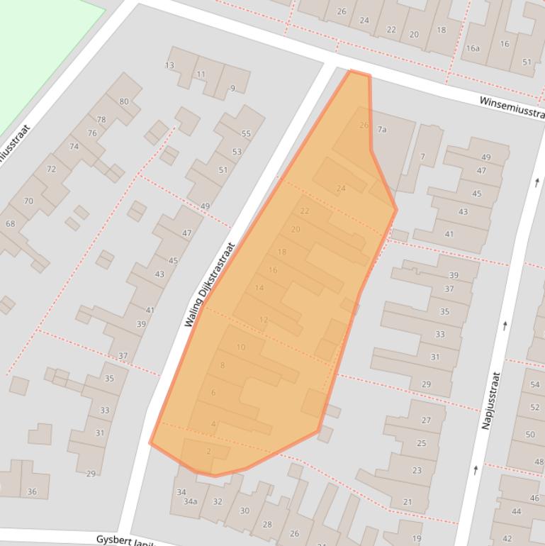 Kaart van postcodegebied 8602AT.