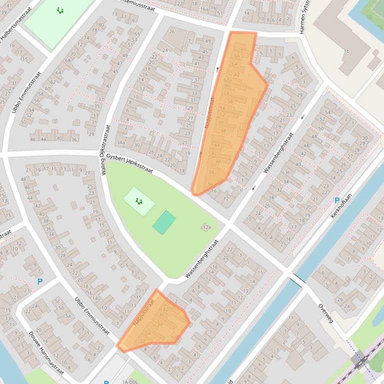 Kaart van postcodegebied 8602BC.