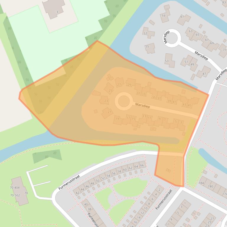 Kaart van postcodegebied 8602CJ.