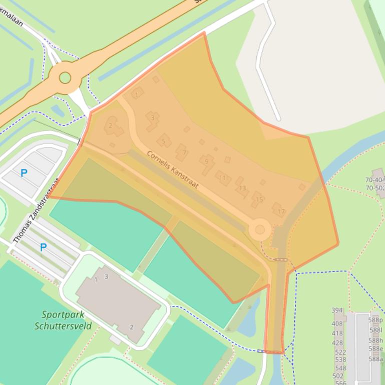 Kaart van postcodegebied 8602CV.