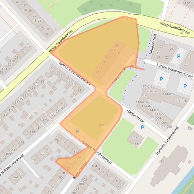 Kaart van postcodegebied 8602TB.