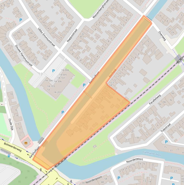 Kaart van postcodegebied 8602TV.