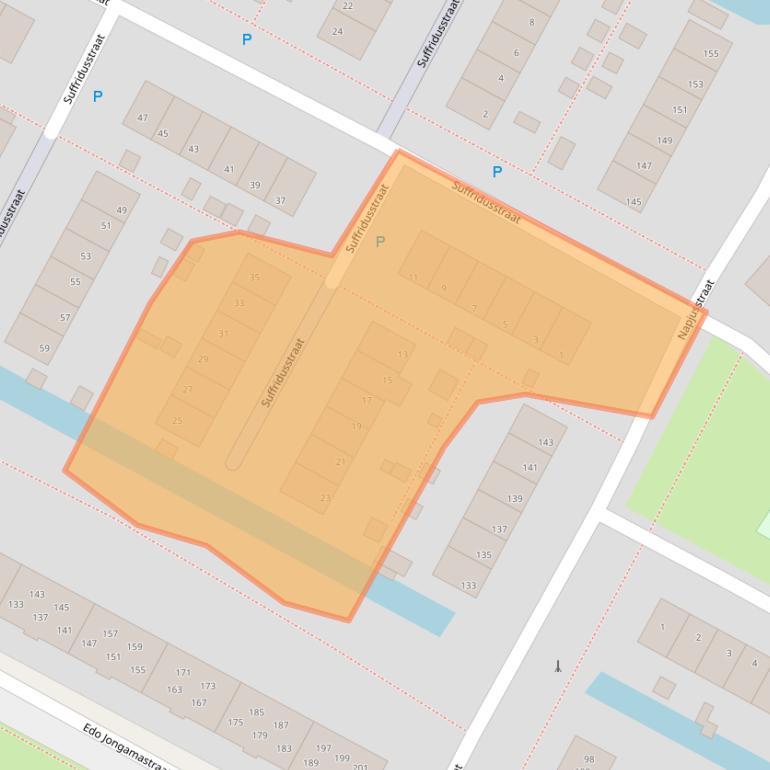 Kaart van postcodegebied 8602VJ.