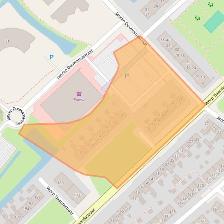 Kaart van postcodegebied 8602XJ.
