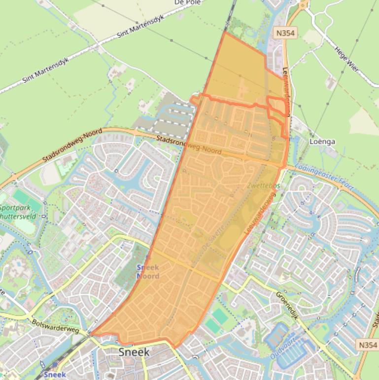 Kaart van postcodegebied 8603.