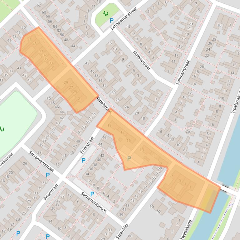 Kaart van postcodegebied 8603AJ.