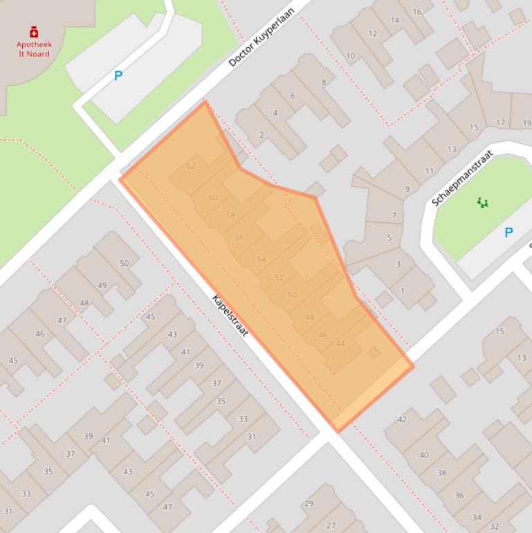 Kaart van postcodegebied 8603AL.