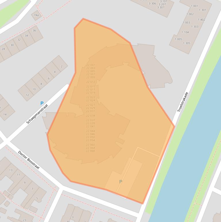 Kaart van postcodegebied 8603AP.