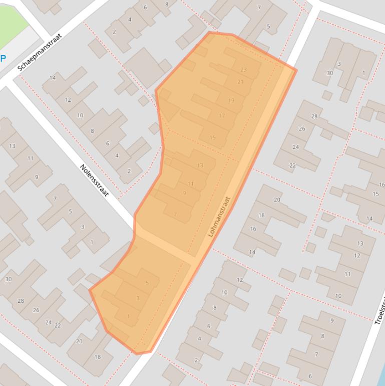 Kaart van postcodegebied 8603AS.