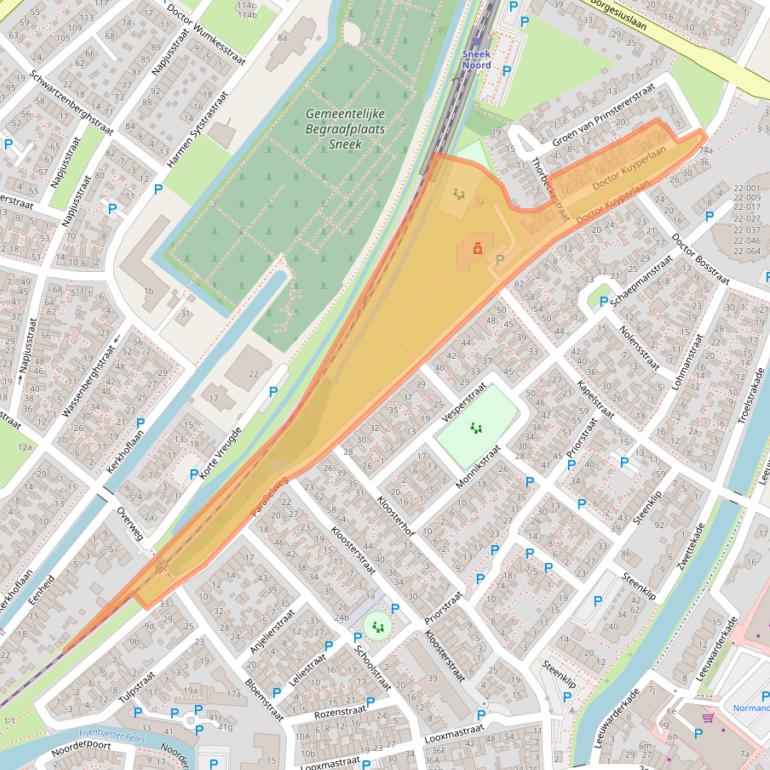 Kaart van postcodegebied 8603AZ.