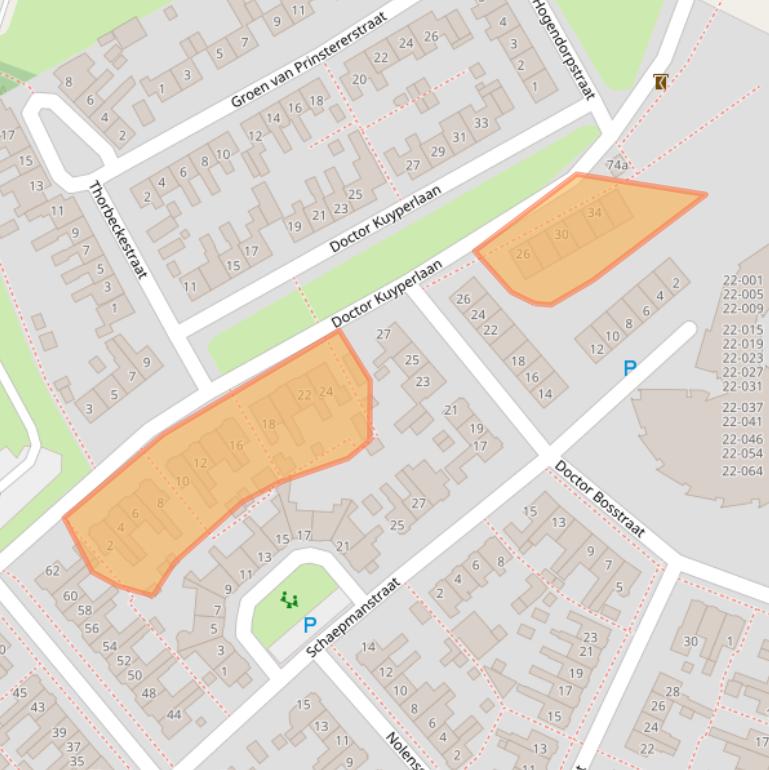 Kaart van postcodegebied 8603BA.