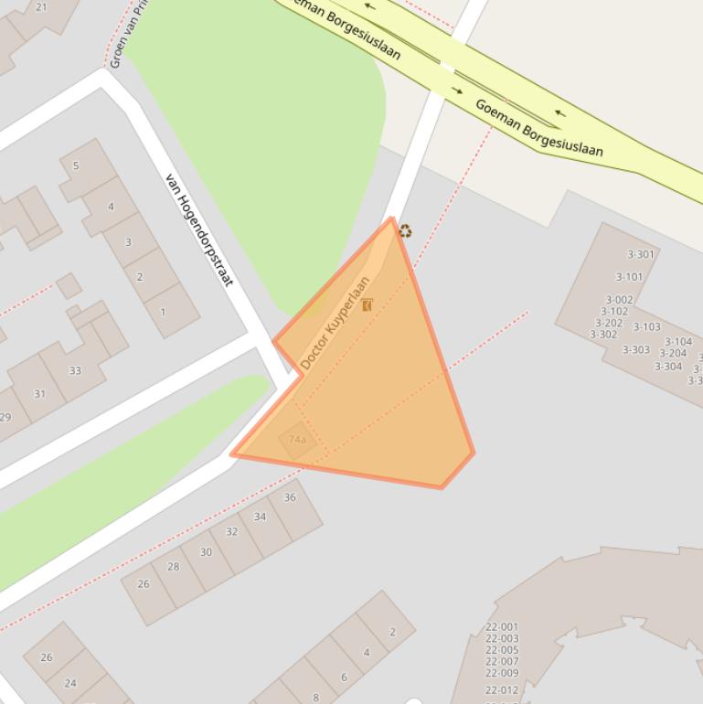 Kaart van postcodegebied 8603BB.