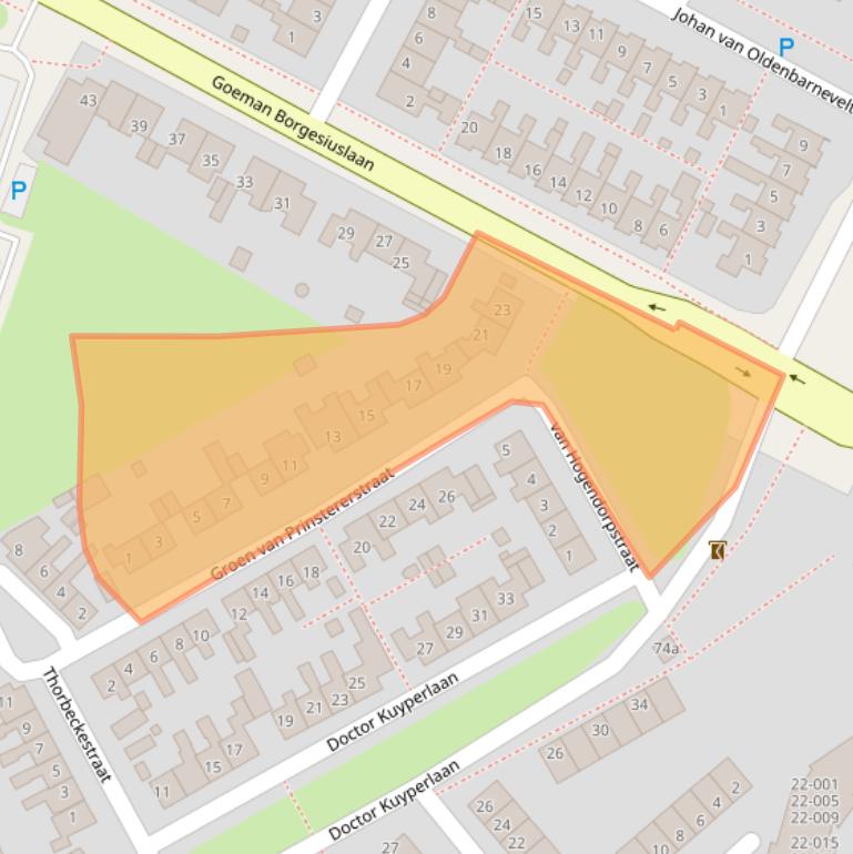 Kaart van postcodegebied 8603BD.