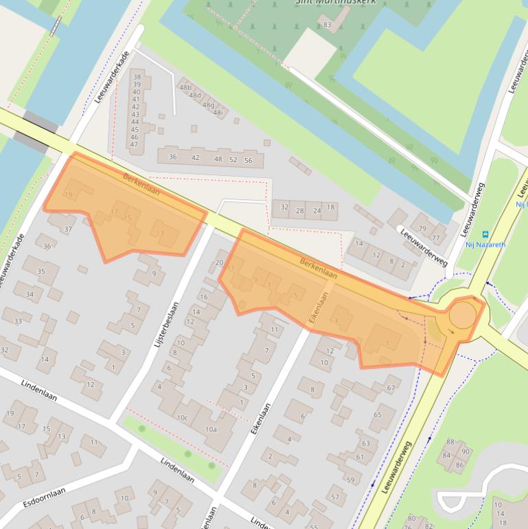 Kaart van postcodegebied 8603BS.