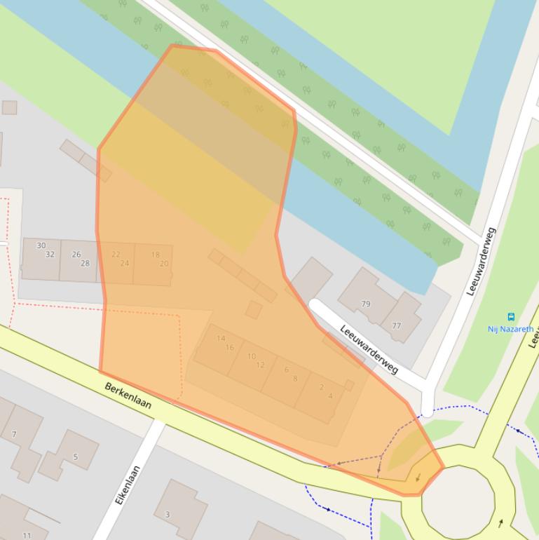 Kaart van postcodegebied 8603BT.