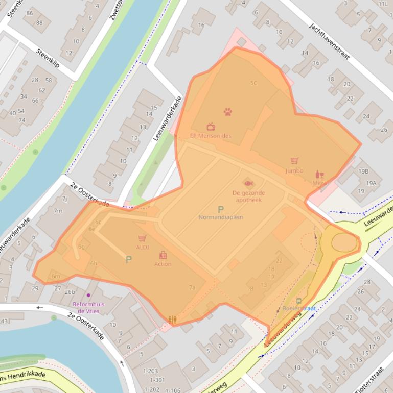 Kaart van postcodegebied 8603CS.