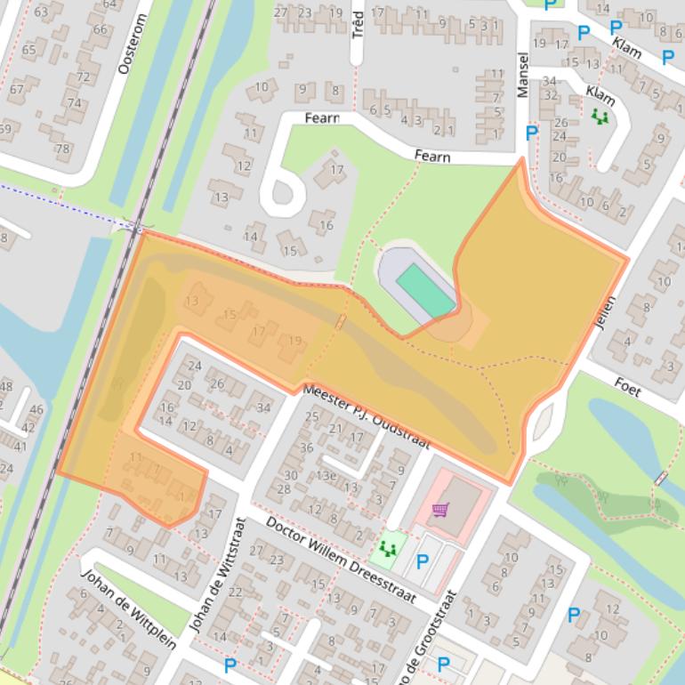 Kaart van postcodegebied 8603CW.