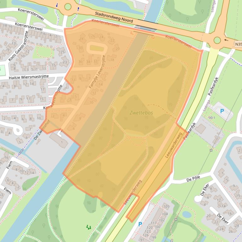 Kaart van postcodegebied 8603EC.